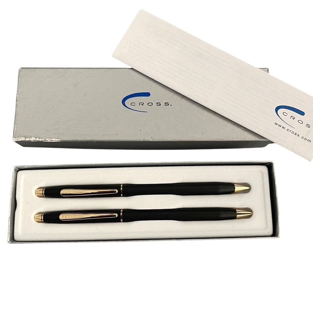 NWT CROSS Classic Century Black & Gold Pen and Pencil Set